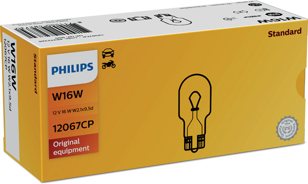ZAROWKA CALOSZKL.12V W16W PHILIPS /10SZT