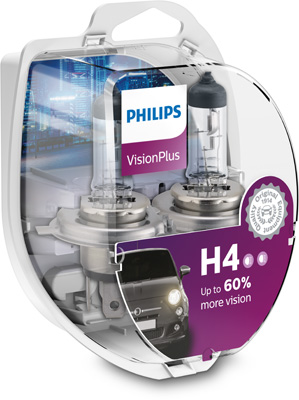 ZAROWKA HAL.H4 12V 60/55W VISION+ 2SZT