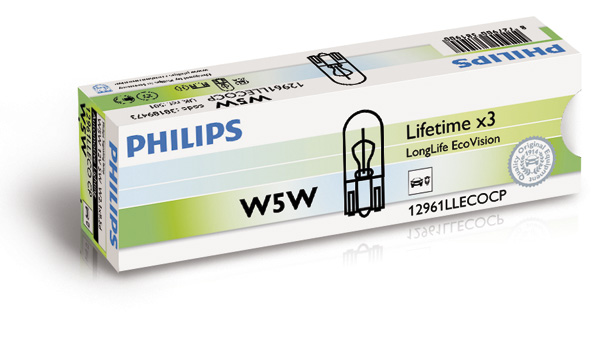 ZAROWKA CALOSZKL.12V W5W PHIL.LLECO/10SZ