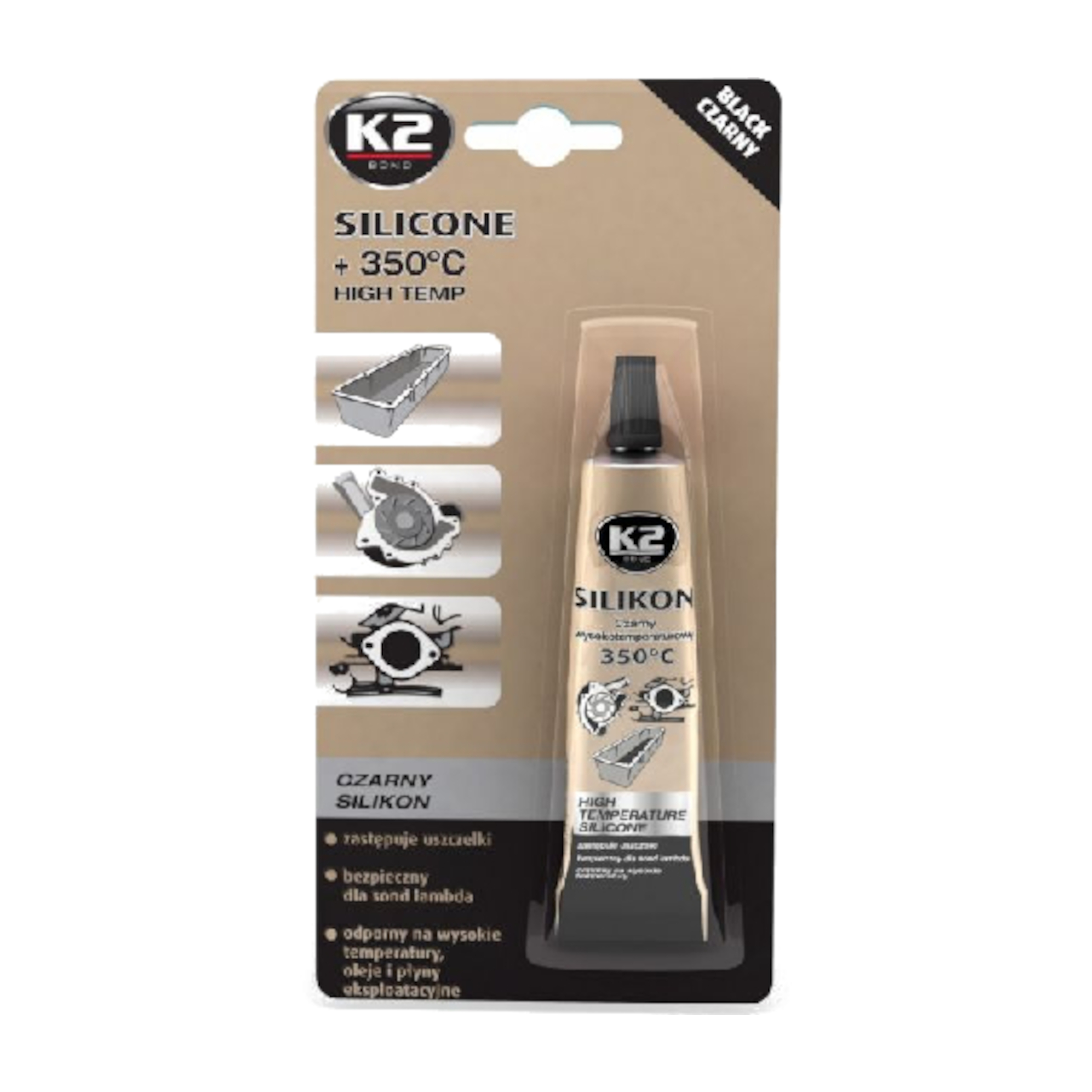 SILIKON WYSOKOTEMP CZARNY DO 350C 21G