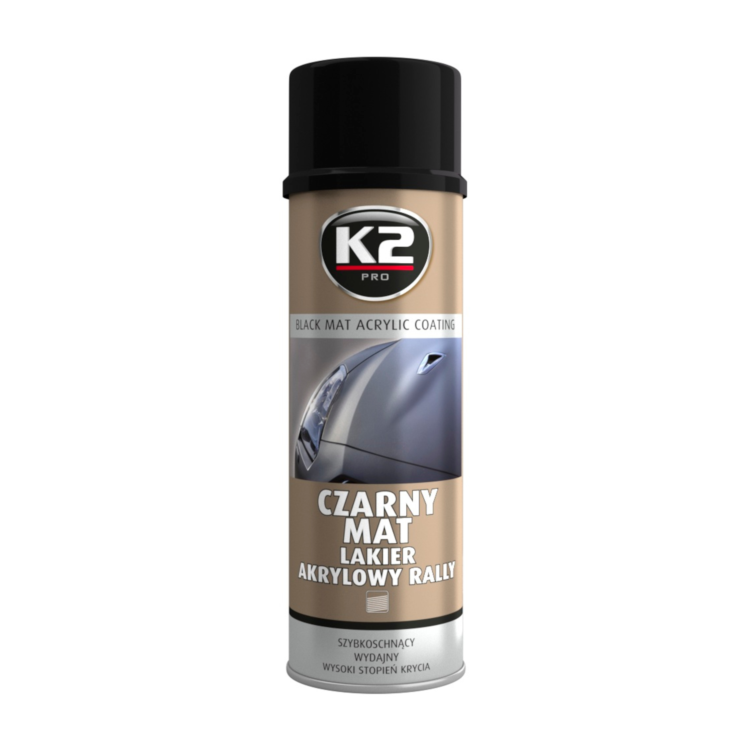 LAKIER AKRYLOWY CZARNY MAT /0.5L/RALLY