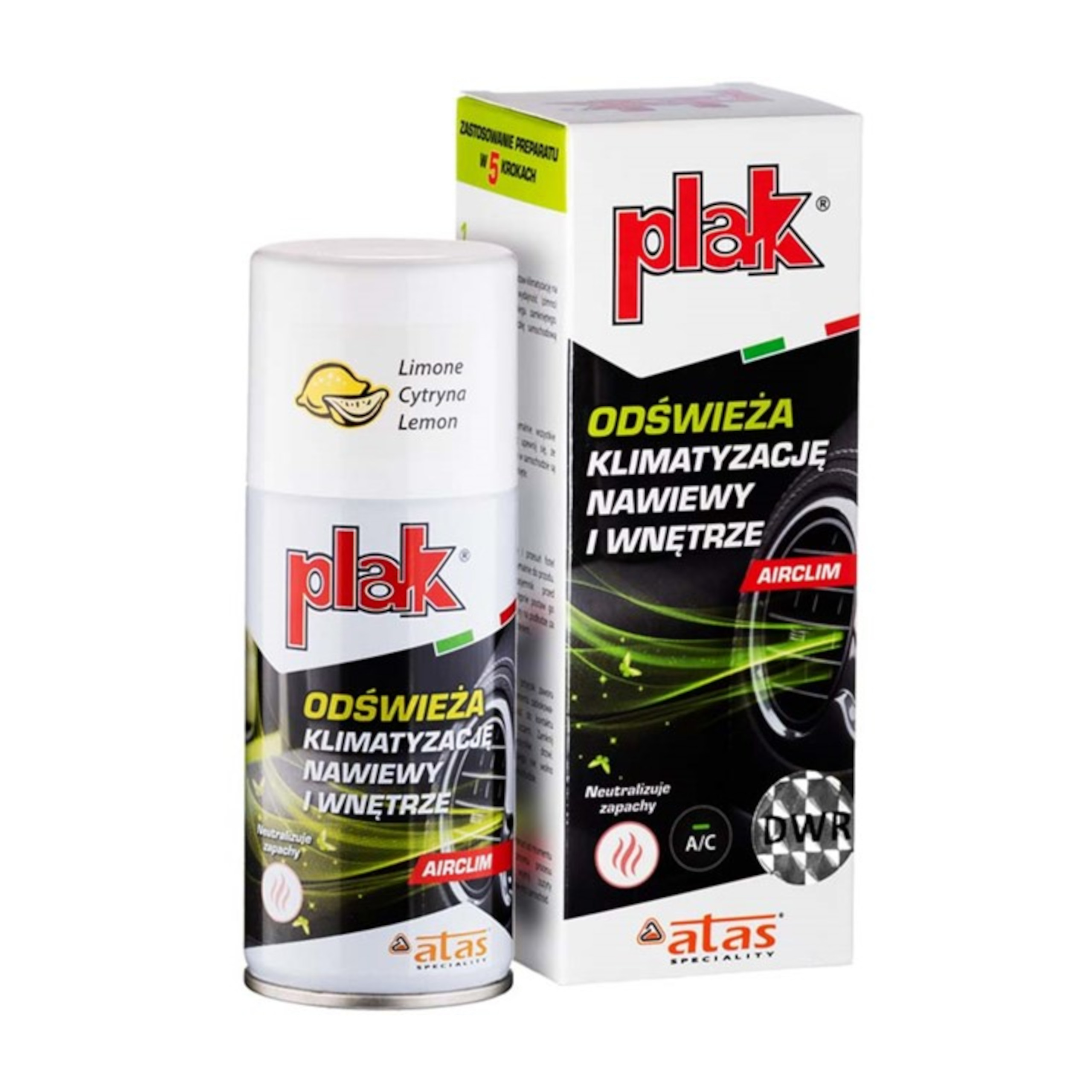 PLAK AIRCLIM PREPARAT DO ODŚWIEŻANIA KLIMATYZACJI CYTRYNA 150ML GRANAT
